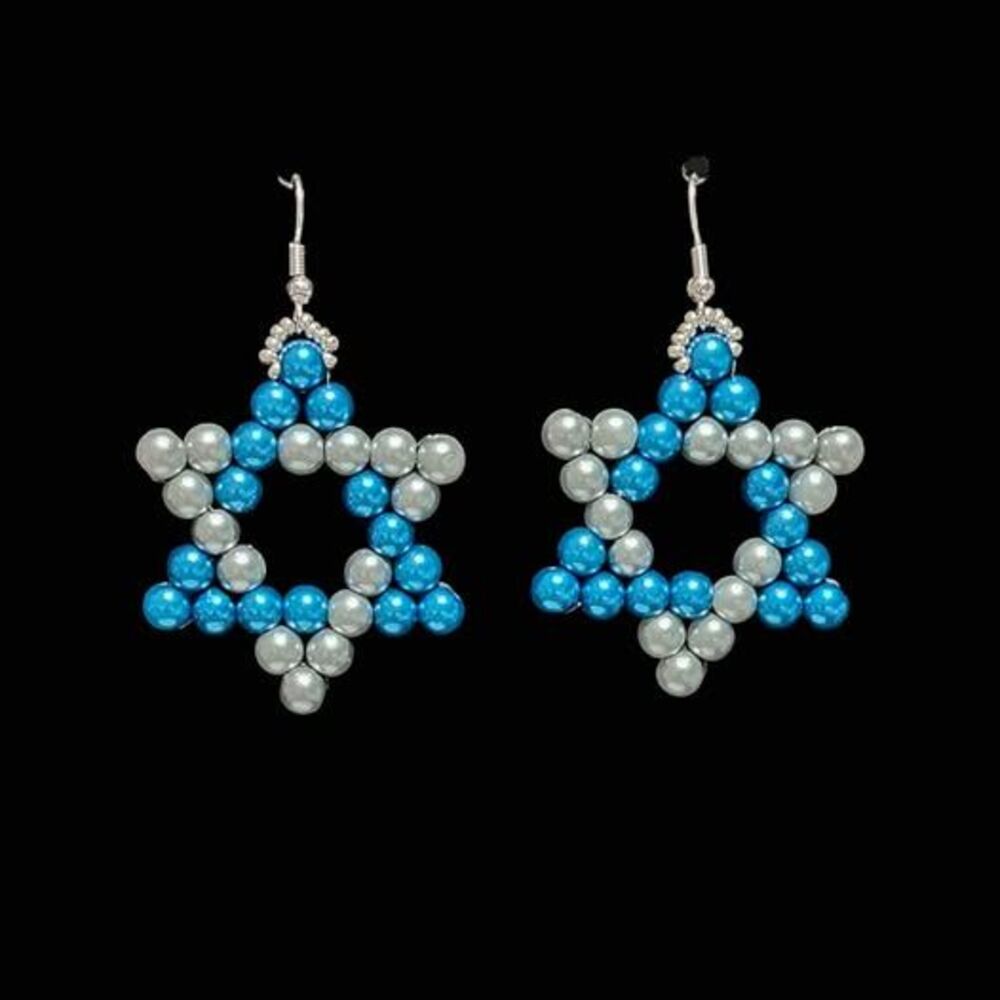 Star of David Blue Earrings